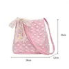 Bag Fashion Lace Mesh Women Borsebag Daisy Fiore Elegante Borse per spalle PU in pelle Female Travel Summer Beach Shopping Borse