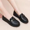 Casual Shoes Mother Women Flat Work Comfortable Middle-aged Leather Loafers