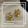 Loeweeeee Earrings Designer Jewelry Stud RoweのハイエディションRuyi Knot Pattern Loewe Earrings Fassionable Small and Grade Hollow 704