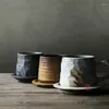 Tazze giapponese tazza di caffè da piattino abita da piattino europeo retrò di lusso a mano fatta tazza in ceramica amici pomeriggio