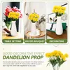 Fleurs décoratives 12 PCS Dandelion artificiel Po Prop Faux Dandelions Simulated Flower Ororment Props Plastic Office Yellow