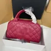 Moda clássica de grande capacidade Bolsa de grão de diamante Lichchee Box Saco de lancheira 30*10,5*17