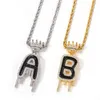 Hanger kettingen duoying hiphop mode diy a-z emaille kleur zirconia kroon brief ketting initiële kerstdag cadeau