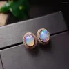 Stud Earrings Sale Classic Natural Opal 4x6mm maat Gemstone met certificaat Real 925 Silver Simple Girl Cadeau