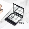 Makeup Brushes 2x 6 Grid Empty Eyeshadow Box Cosmetics Container Case Eye Shadow Black