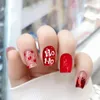 False Nails Nail Decoration Artificial Kit Christmas Wearable Festive Series Manicure Tips For Women Full Cover Gel