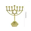 Candlers 12 tribus d'Israël Menorah 7 Branche Holder Star Hexagonal Star Candlestick