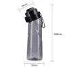 Botella de agua sazonante con 7 pods de sabor Botella de agua con espumoso Matte Matte Black 650ml Air Starter Juego de acampado Copa de agua Sports 240425