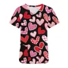 Nurse Uniform Love Heart Print Pocket V-Neck Nursing Scrubs Tops Workwear T-shirt Women Fashion Overalls Uniforms 240410