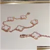 Designer 2024 Bracciale di Luxury Van Clover Mother of Pearl 18K Gol Love Braggle Shining Crystal Diamond Gioielli