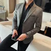 Men's Suits The Main Promotion Of Trend Explosive Single-breasted Suit Fashion Collar Splicing Leather Personality Clothing