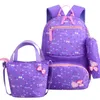 Sacs d'école 3pcs / set Dot Imprimer des enfants imperméables pour les adolescents filles arc kid