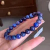 Strand ein super schönes interstellares blaues rundes Perlenarmband mit lebendiger und reichhaltiger Edelsteinfarbe