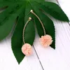 Pendientes de sementales Banny rosa lindo algodón colgante de flores para mujeres bohemia cadena larga post moda joyas pendientes