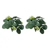Decorative Flowers Reusable Candle Ring Wreath Artificial Eucalyptus Set For Home Wedding Party Table