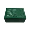 Anpassad BZM Quality Green Watch Box Luxury Elegant Leather Wood Watch Case med förpackning Mikrofiberkudde Display 240425