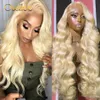 613 Blonde Lace Front Wigs Remy Brazilian Body Wave 13x4 Human Hair Transparent for Women 250% Density 240419