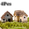 4PCS House Miniaturowa figurka Fairy Akcesorium ogrodowe Dom Dekoracja Dekoracja Kreskówka Zwierzęta Statua Statua Craft Doll Car 240424
