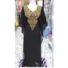 V-collier Kaftan Marocain Dubai Caftan Abaya Fancy Long Crystal perle Robe 240418