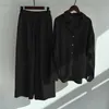 Zestaw do odzieży designerskiej Zestaw damskich 2 -częściowy zestaw złącza retro ograniczona bawełna i lniana koszula