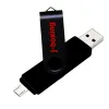 Sürücüler Jbox 2'de 1 OTG USB Flash 64GB 32GB 16GB Mikro USB Bellek Sürücüsü Pendrive Metal Android Akıllı Telefon Flash Disk için Dönüyor