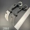 Hochwertige 2064 Karambit -Messer 8CR13Mov Steinwaschblatt G10 Griff Outdoor Camping Tactical Fixed Blatt Klauenmesser