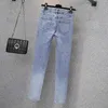 Kvinnors jeans fashionabla små ben pantaloner tiro alt mujer hög midja