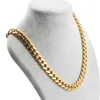 316L Collier d'or en acier inoxydable Chaînes de couleur de haute qualité Courb Coup de chaîne cubaine Accessoires pour les hommes bijoux Femmes Gift 240422