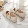 Casual Shoes SDWK Summer Sandals Fashion Round Toe Pearl Women Sweet Mary Janes Concise Leather Chaussure Femme Size 35-43 AD4274