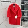 Maxmaras Coat Teddy Bear Womens Cashmere Płaszcze wełna wełna zima 2024 NOWOŚĆ RASPBERRY RED FURE CALETLE CAMEL CAMELLEECE HIG