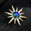 Broches Temperrament Fashion Trend Lovely Starry Sky Star Zircon Gold Brooch Blue Planet Pin Decoration Accessoires Bijoux Cadeaux