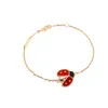 Bracelet de haut niveau Choix de cadeaux sept étoiles Bracelet de fleur de ladybug 18K Rose Gold Live avec Vnain commun