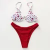 Set di bikini da bagno femminile set sexy stampa floreale viola push up costume da bagno sotto cablato da bagno ad costume da bagno ad alto taglio 2024 Mujer Biquini