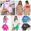 Girl White Shirts sets Women Tshirt Designer T Shirt Summer Tops Loose Solid Color Sweatshirt Tee Luxury Casual Clothes Tide Sprayed Tops Women Fox Tracksuit Suit as