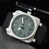 Le quartz sportif masculin regarde les montres BR Watches Army Green Full-Fulured World Time LED Auto Hand Raising Light Oak Series