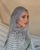 Keffiyeh Print Chiffon für muslimische Damen Hijab Keffiyeh Palästina Hochqualität Hijab Palästinensische Schal 185x70 cm 240419