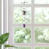 Dekorativa figurer Gazing Ball Spiral Tail Metal Wind Spinner Crystal Sun Catcher Pendant Hanging Swivel Hook Inhoor Outdoor Yard Garden