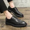 Casual Shoes Fashion Men Dress Lace Up Oxfords Elegant Microfiber Leather For Formal Business Shoe Male