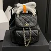 Women Designer Backpack Bag Sheepskin pattern Leather Diamond Light Gold Hardware Matelasse Chain Adjustable Shoulder Strap Quilted Flap School Bags