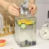 Water Bottles Drink Dispenser Glass Pitcher With Stainless Steel Spigot Refrigerator Beverage For Lemonade Tea Kitchen Gadgets