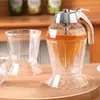 Dinnerware Syrup Dispenser Mason Jar Honey Elegant Diamond-shaped Glass With Stainless Steel Cover For Kitchen