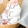 Baby Rompers pojkar flickor sover lek pyjamas organisk bomull långärmad onepiece jumpsuit -knapp nere född sleepsuit pjs 240418