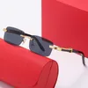 Designer Sonnenbrille Mode neue Sonnenbrille Frauen Karte Home Frameless Quadrat Teller Frühling Bein Sonnenbrillen Herren Mode Brille