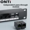 Armoires ONTI 8 Port Strightthrough Cat6 Pattifle Panel RJ45 Adaptateur de câble réseau Keystone Jack Jack Ethernet Distribution Cadre