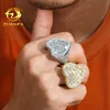 Bling Heart Shape Baguette Corte 5a Cz Homens Cubanos anel de hip hop anel de zircão cúbico Diamante Brass Band para homens