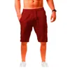 Mens Beach Linen Solid Shorts For Boys Short Homme Mens Short Man Jeans Male Casual Pants 240426