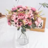 Decorative Flowers DociDaci Artificial Tea Roses For Vase Home Decoration Accessories Fake Daisy Plastic Plants Wedding Room