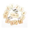 Decoratieve beeldjes Noordse nummer houten baby verjaardag herdenkingsmemory Milestone Card Wall Decor Borns Show Party Pography Prop Gifts