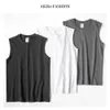 Cotton 210G Pure Summer Basic Camisole Oversized Solid Color Loose Hurdle Vest For Men And Women