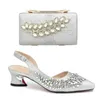 Dress Shoes Italian And Bags Matching Set Decorated With Rhinestone Wedding Bride Shoe Bag For Party In Women Nigerian